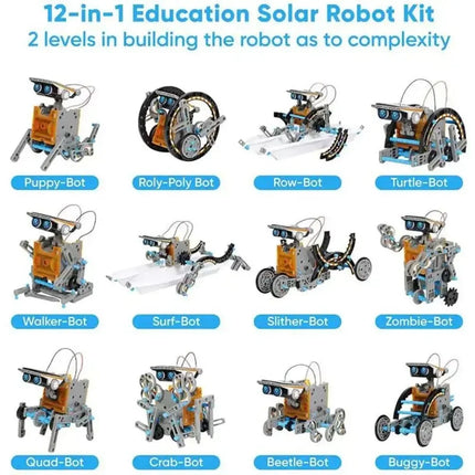 13 in 1 Solar Powered Robot Science Kit DIY Building Blocks Gift for Kids Electronic DIYs Creative Educational Assembly Toys