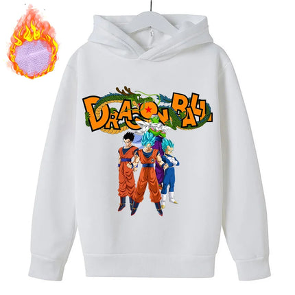 New Dragon Ball Z Hoodies Children's Goku Fleece Sweatshirt Y2k Trendy Plush Hoodie Anime Pattern Clothes Clothing for Boys Gift