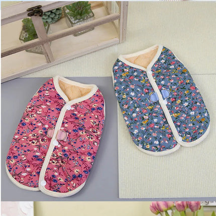Puppy Floral Vest Pet Clothing Dog Fleece Coat for Dogs Jackets for Small Dogs Winter Jacket for Pet Luxury Clothes XGMY05
