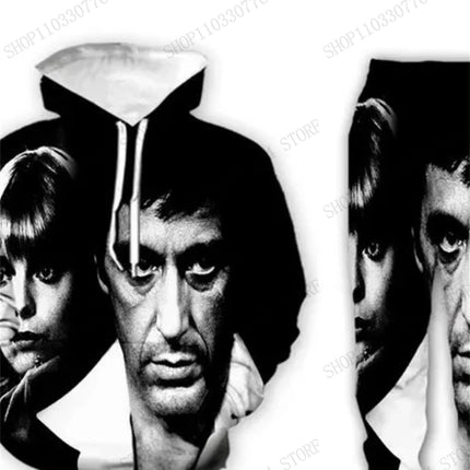 New Men Hoodie Pant Set Movie Scarface 3d Print Set Men Women Fashion Hoodie + Sweatpants 2Pcs Sets Sport Tracksuit Tony Montana