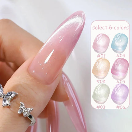 1-6pcs ZH High-end Guiyuan Cat Eye Gel Nail Polish 2025 Popular Autumn Nails Super Shiny Crystal Cat Eye Nail Art Nail Supplies