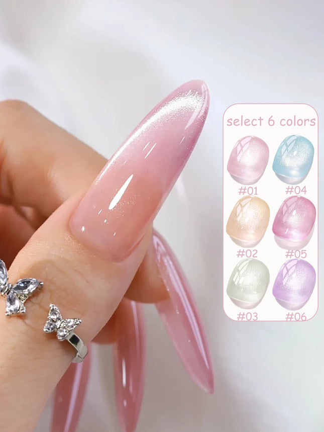 1-6pcs ZH High-end Guiyuan Cat Eye Gel Nail Polish 2025 Popular Autumn Nails Super Shiny Crystal Cat Eye Nail Art Nail Supplies