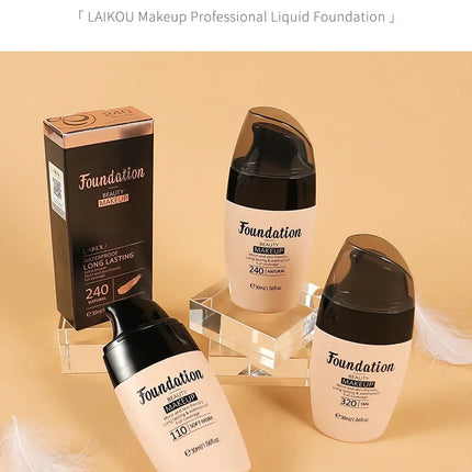 30ml Liquid Foundation Waterproof Makeup High Coverage Concealer Long-lasting Cover Dark Circle Brighten Matte BB Cream Cosmetic