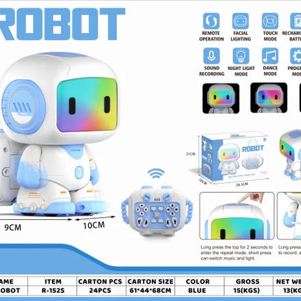 Remote Control Robot Touch Programmable Electric Dancing Music Rgb Led Lights Interactive Electronic Toy For Indoor Hobby