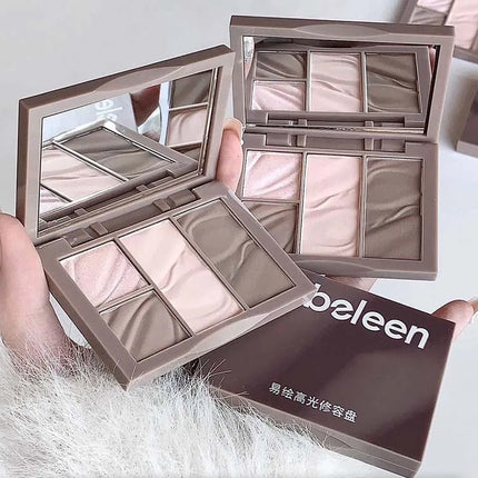 Sweet Mint Highlighter Contour Shading Powder Palette Makeup Matte Bronzer Highlight Glitter Brighten Face Blush Nose Contouring