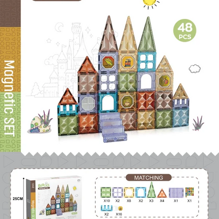 7.5cm Magnetic Building Blocks Construction Children Magnet Tiles Montessori Educational Toys for Kids Birthday Gifts