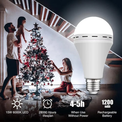 LED Emergency Light Bulb Super Bright Energy-saving E27 Screw Light Bulb Power Outage Automatic Lighting Charging Light Bulb
