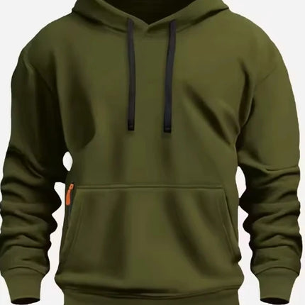 Fall/winter New Arrival Men's fleece Hoodie High Quality Solid Color Hooded Sweatshirt Male Fashionable street style sweatshirt