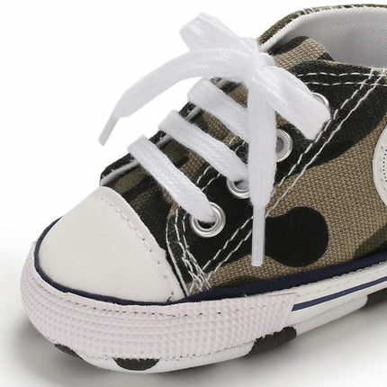 Baby Canvas Classic Sports Sneakers Newborn Baby Boys Girls Print Star First Walkers Shoes Infant Toddler Anti-slip Baby Shoes