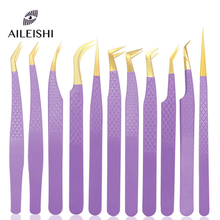 AILEISHI Eyelashes Tweezers Stainless Steel Superhard Tweezers High Precision Anti-static Tweezers For Eyelash Extensions Tools