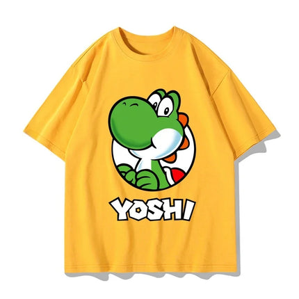 Super Mario Yoshi T-shirt Men and Women Summer Cotton Y2K Clothing Fashion Breathable Anime Fans Short Sleeve Tops Streetwear