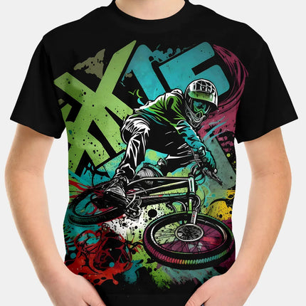 2024 Summer Kids Clothing Motorcycle Children's T-Shirt 3D Printing Short Sleeve Boys Girls Loose Tops Streetwear 2 To 8 Years