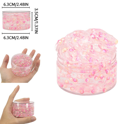 120ML Color Ball Crunchy Fluffy Crystal Slime Kit,Party Favor Gifts, Prizes for Kids Classroom, Super Stretchy Anti-Stress Toy ﻿