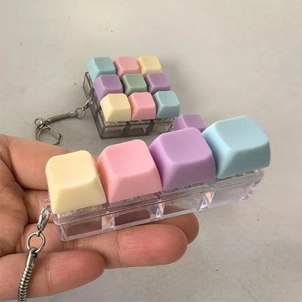 Press Keyboard Keychain Decompression Toy Macaron Axle tester Mechanical Keyboard Fidget Key Finger Toys For Adults Antistress