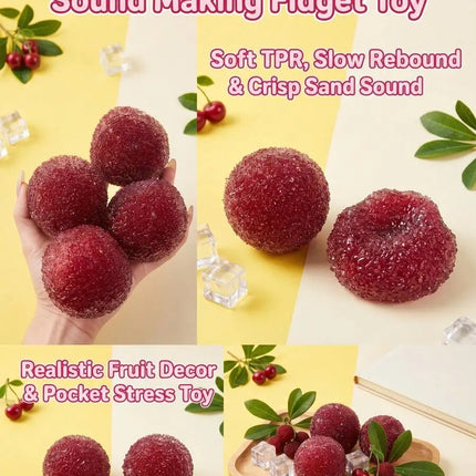 Waxberry Maltose Squishy Toy, Realistic Fruit Slow Rising Squeeze Toy, Fluffy Soft Elastic Stress Relief Fidget Toy, Viral Mood