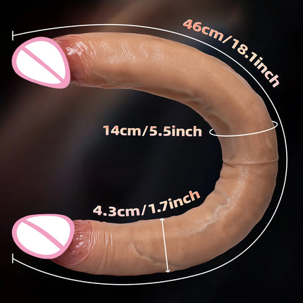 Double Head Dildo Realistic Longer Penis Anal Vaginal Stimulator Liquid Silicone Sex Toys for Lesbian Couples Gay Men Dildos