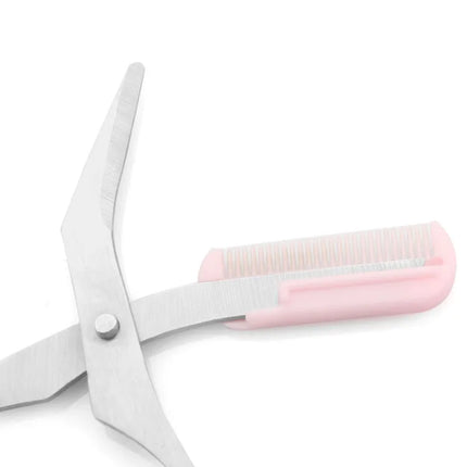 Stainless Steel Facial Hair Removal Shaver Cutter Eyebrow Trimmer Scissors Color Titanium with Comb Removable Makeup Accessories