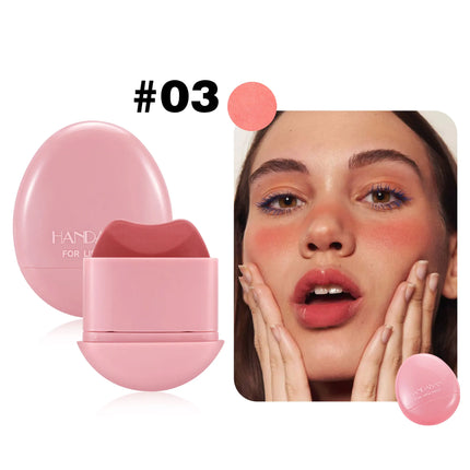 HANDAIYAN 5-Color Matte Pink Pebble Blush Waterproof & Sweat-Resistant Easy Application Dual-Use for Lips & Cheeks
