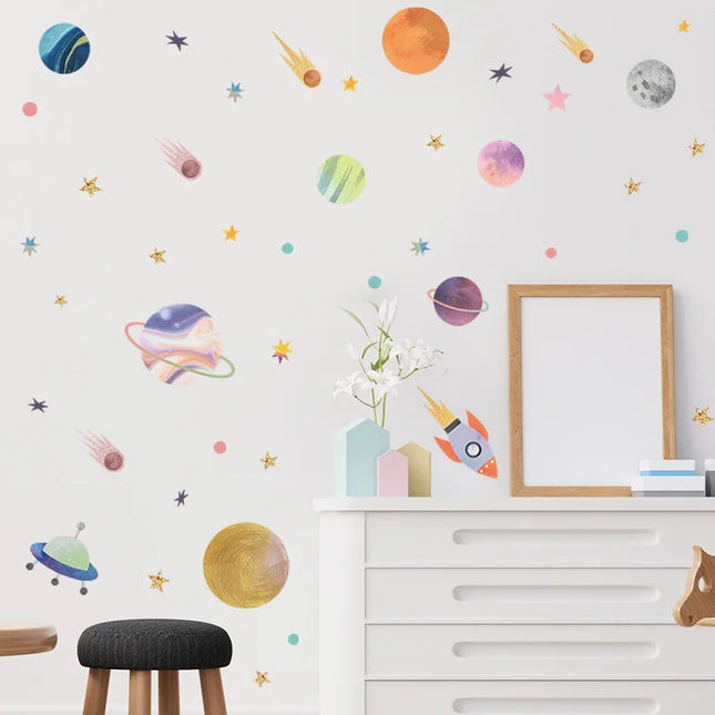 Star Rocket Star Children's Room Kindergarten Porch Home Room Decoration  Wall Decoration Wall Stickers  Wall Sticker Bedroom