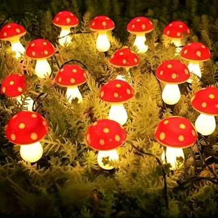 1PC 8/12LED solar mushroom ground plug light,with eight lighting modes,used for gardens,lawns,courtyards,and outdoor decoration