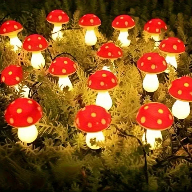 1PC 8/12LED solar mushroom ground plug light,with eight lighting modes,used for gardens,lawns,courtyards,and outdoor decoration