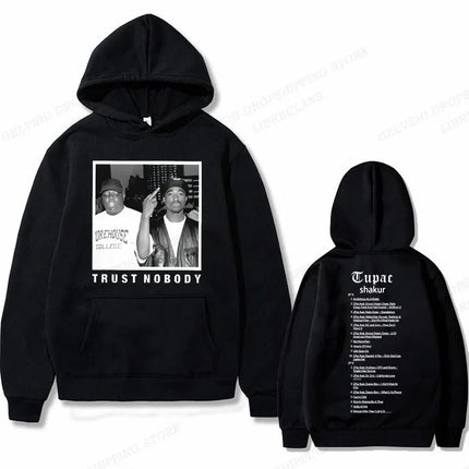 Tupac 2pac Graphic Hoodie Men Clothing Fashion Oversized Hip Hop Comfortable Autumn Winter Sweatshirt Male Casual Fleece Hoodies