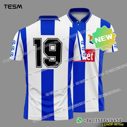 TESM Summer POLO Shirt Men Summer Sports V-neck T-shirt Street Trendy Short Sleeve 3D HD Print T-shirt