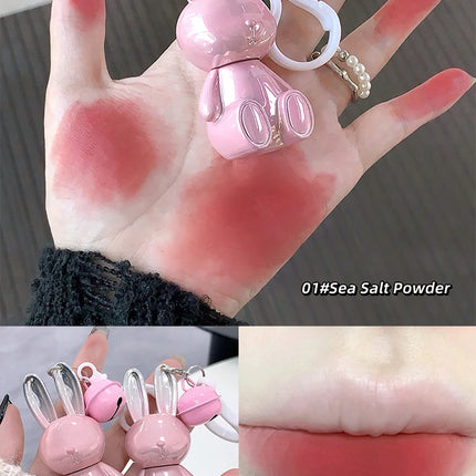 Gege Bear Pink Rabbit Velvet Matte Lip Cream Black Rabbit Water light lip glaze matte mirror pendant lipstick lip gloss