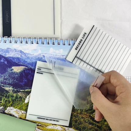 200 Sheets Transparent Waterproof Posted It Sticky Note Pads Notepads Posits for School Stationery Office Supplies