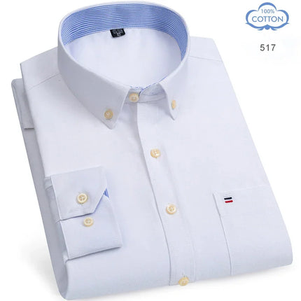 2026 New IN Shirt  Designer Clothes 100% Pure Cotton Oxford Shirts for Men Long Sleeve  Plaid Shirt Striped Male BusinessTartan