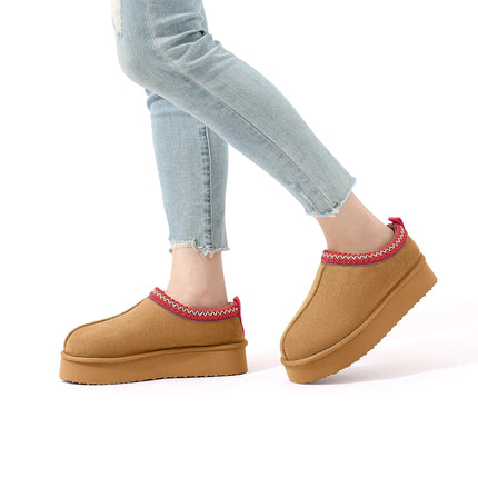 Comwarm Winter Fuzzy Women's Slippers Fluffy Warm Outdoor Slides High Quality Cotton Shoes Platform Plush Lining Women Slippers
