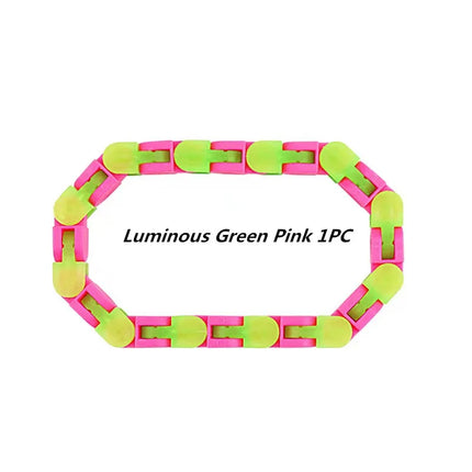 24 Knots Wacky Tracks Fidget Toys Glow in The Dark Toy For Children Bike Chain Stress Relief Bracelet Adults Sensory Toy Gifts