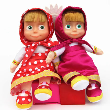 Classic Early Childhood Education Cartoon Animation Peripheral Dolls Masha Girl and Bear Plush Toys with Music Gifts