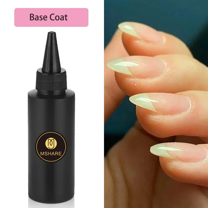 MSHARE 100ml Shiny Top Coat No Wipe Top Nail Gel for Gel Polish Semi-permanent Varnish No Sticker Hard Top Gel