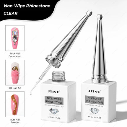 JTING 1pc 3D Nail Art Non Wipe Rhinestone Gel 15ml Clear Gel Polish Nails Salon Professional Products