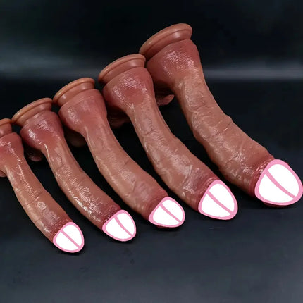 Soft Realistic Human Penis Cheap Dildo Skin Feel Double Silicone Suction Cup Thick Cock Anal Sex Toys Women Men Gay Strapon Dick