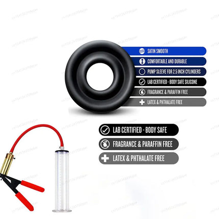 1PC Silicone Replacement Pump Sleeve Cover Rubber Seal For Most Enlarger Device Pump Accessory Massage & Relaxation Color Black