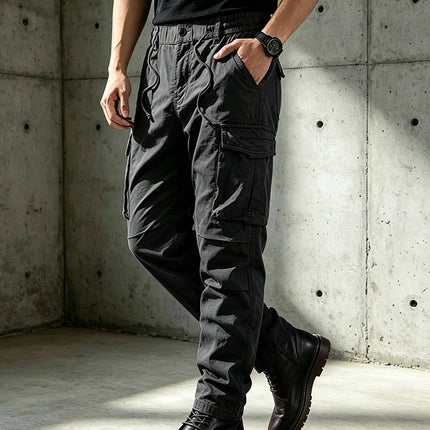 Cotton Men Cargo Pants Khaki Casual Men Tactical Joggers Cargo Multi-Pocket Fashion Black Army Light gray Trousers Work Wear