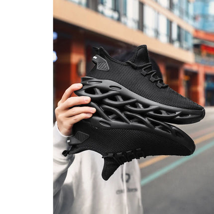 Summer Men Casual Sports Running Shoes Breathable Lightweight Sneakers Outdoor Mesh Black Athletic Jogging Tennis Walking Shoe