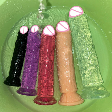 Cheap 5 Colors Small Transparent Dildo Suction Cup Jelly Dick Women Erotic Anal Sex Toys Soft Clitoral Vaginal Masturbators Penis