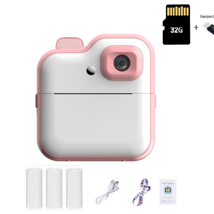 Kids Digital Camera Dual Camera HD Instant Print Camera Toys Mini Color Display Thermal Print Camera Toy Birthday Gift
