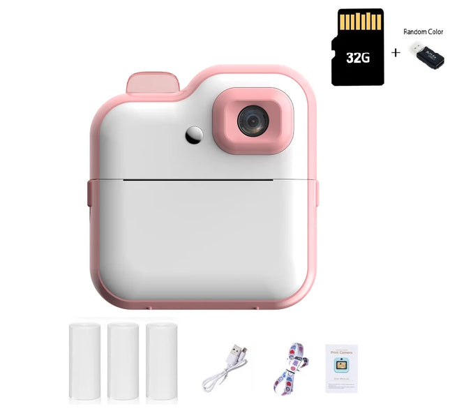Kids Digital Camera Dual Camera HD Instant Print Camera Toys Mini Color Display Thermal Print Camera Toy Birthday Gift