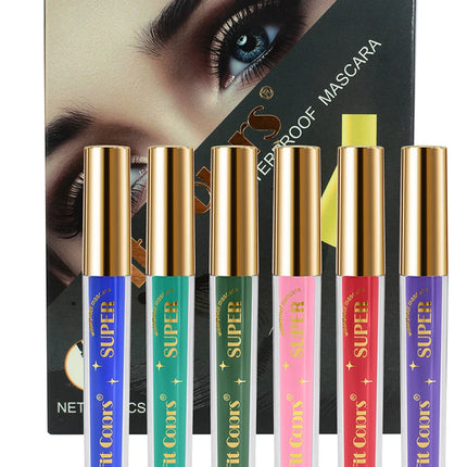 Waterproof Mascara Eyelashes Extension Thick Curling Non-smudge Quick Dry Long Lasting Purple Green Colorful Mascara Makeup Set