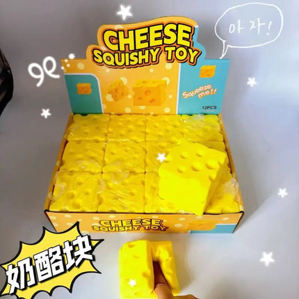 2026 Sell Simulated Cheese Squishy Toy, Jumbo Creative Slow Rising Cheese Block, Stress Relief Vent Toy Wholesale Toy
