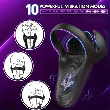 Penis Cock Ring Vibrator for Men Wireless Testicle Stimulator Male Remote Control Glans Massager Masturbator Sex Toy for Men 18+