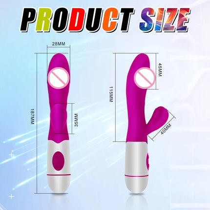 Rabbit Powerful Vibrating Massager Women's G-Spot Vagina Clitoral Nipple Stimulator Sex Toy for Sexy Adult Women Masturbation