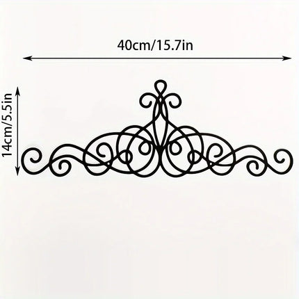 Metal Wall Decor, Traditional Metal Scroll Wall Art Decor, Rustic Iron Wall Medallion Black Metal Scroll Iron Wall Plaque