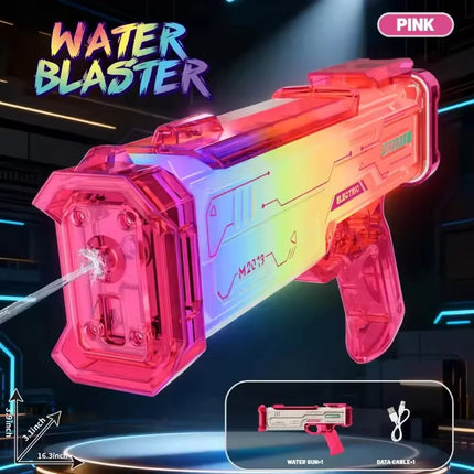 Children Electric Water Gun with Lights and Sound Effect Long Range Automatic Water Blaster Kids Adult Summer Outdoor Pool Toys