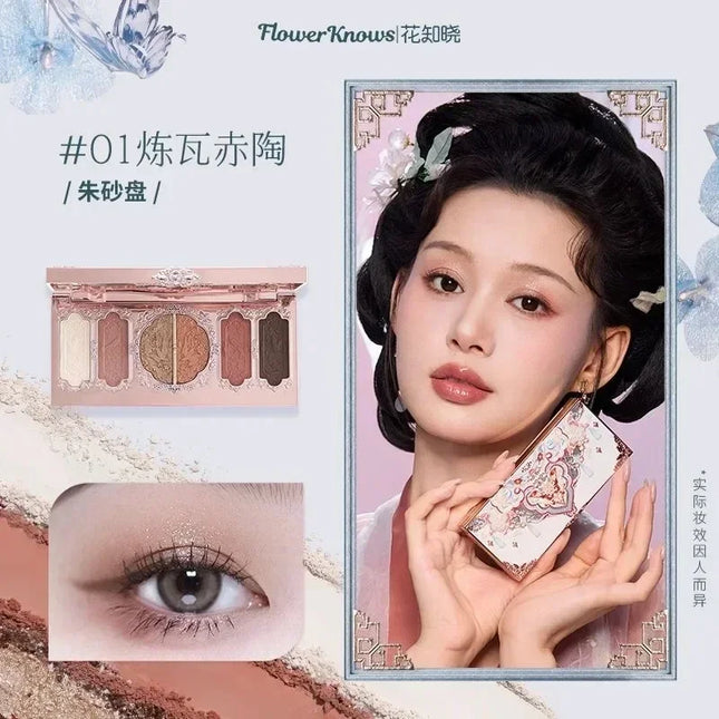 Flower Knows Series Shell Strawberry Angel Moonlight Mermaid Jewel Eyeshadow Palette 5 Colors Pearlescent Mashed Potato