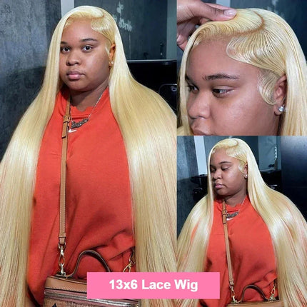 Blonde 613 Lace Frontal Wigs 4x4 Glosure Bone Straight 13X4 Lace Front Wigs 13X6 Human Hair Closure Wigs For Women 200 Density